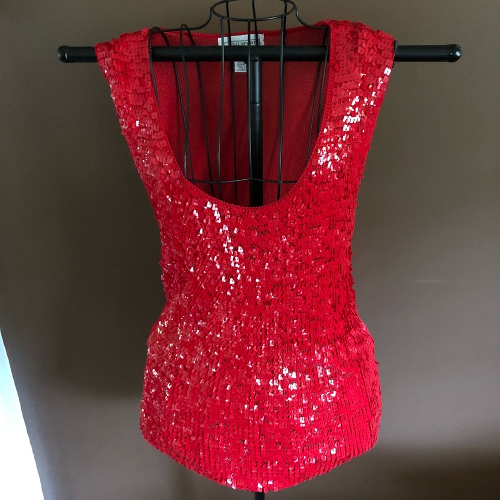 SG Sports Sequin tank top, size XL, red